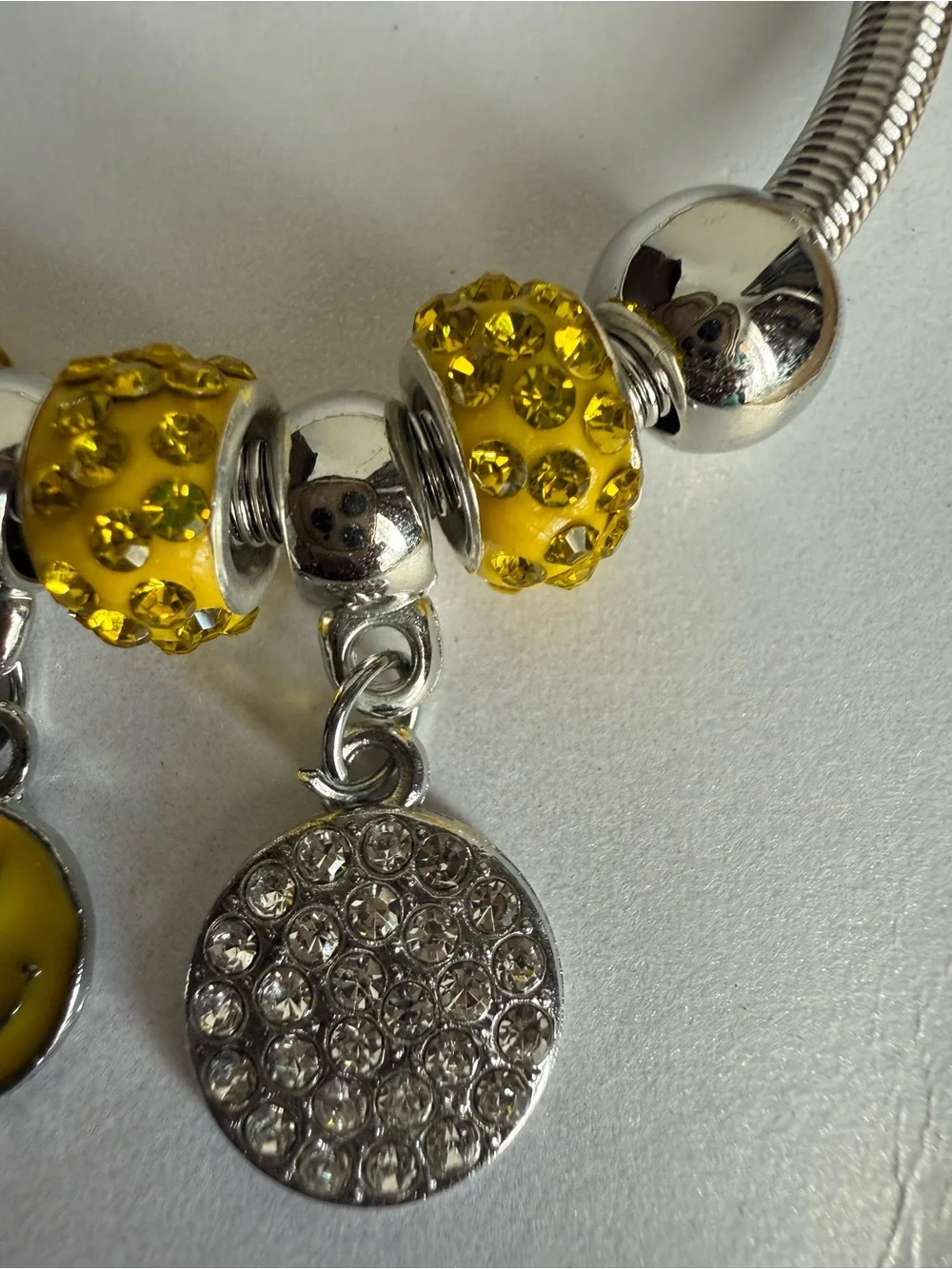 Yellow Smiley Charm Bracelet - Women Jewelry